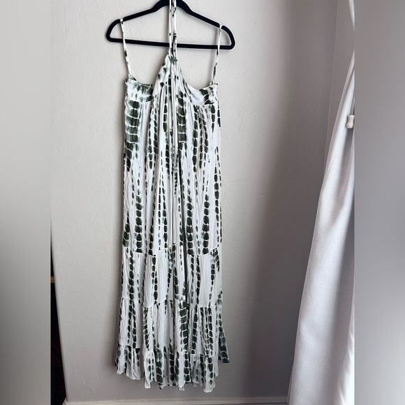 EARTHBOUND Dresses & Skirts - Tie-Dye Green and White Maxi Dress - Sleeveless Summer Style